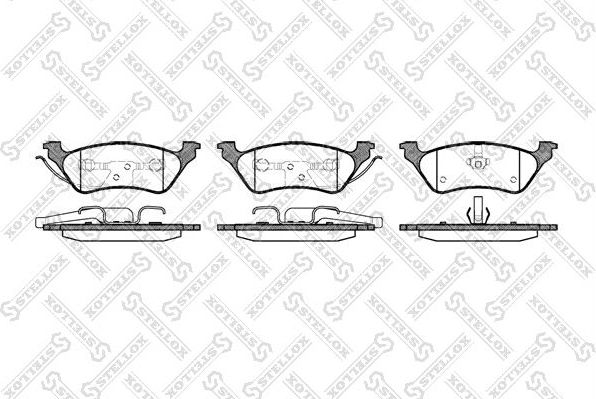 Тормозные колодки Stellox задние для Dodge Caravan IV 2000-2007. Артикул 822 000B-SX