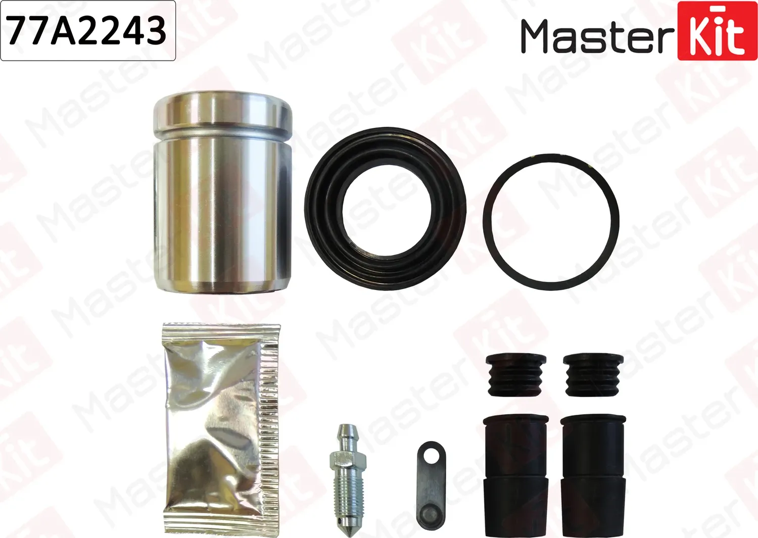 Ремкомплект тормозного суппорта + поршень | зад | (Master KIT). Артикул 77A2243