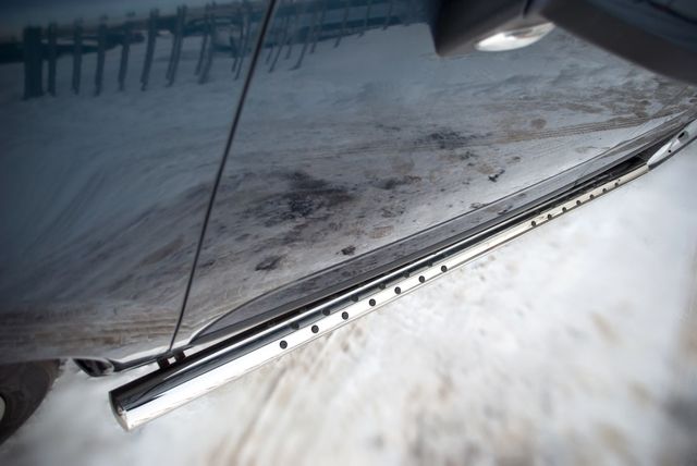 Защита порогов RusStal труба d75х42 овал с проступью для Peugeot 3008 2009-2026. Артикул P38O-000427