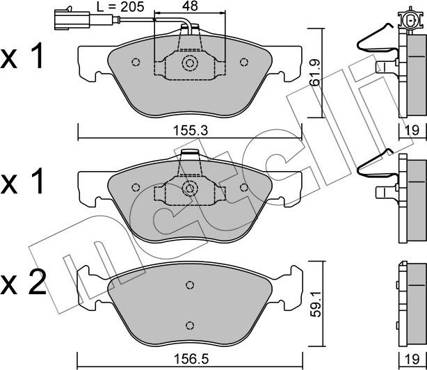 Тормозные колодки Metelli передние для Fiat Multipla I 2000-2010. Артикул 22-0083-2