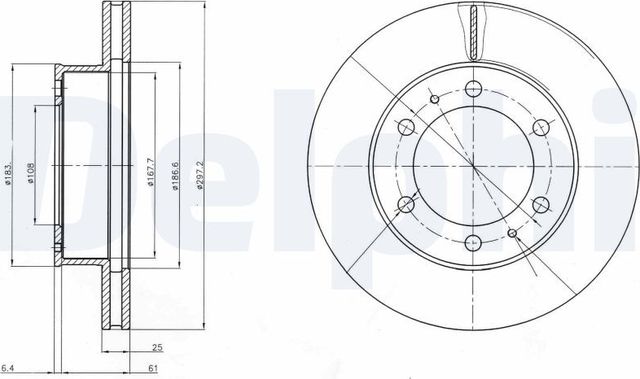 Тормозной диск Delphi передний для Toyota Fortuner I 2009-2015. Артикул BG4211C