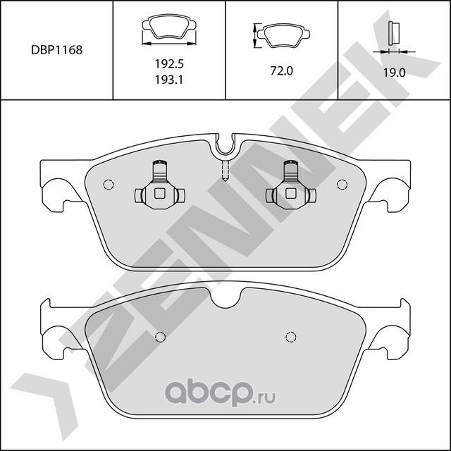 Колодки тормозные передние GL-CLASS X166 12-19, M-CLASS W166 11-18 (Zennek). Артикул DBP1168