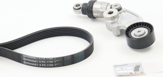 Приводной ремень поликлиновой с роликами (комплект) ContiTech. Артикул 6PK1190K1
