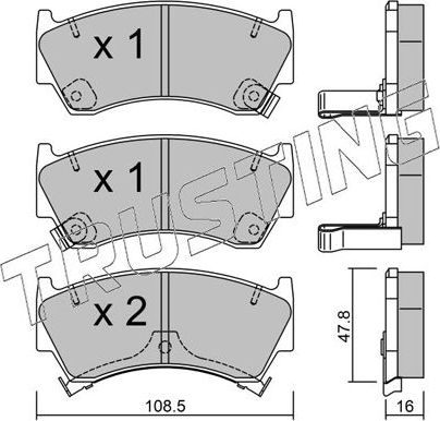 Тормозные колодки Trusting передние для Nissan 200SX S14 1993-1999. Артикул 287.0