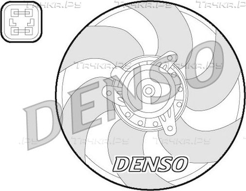 Вентилятор радиатора двигателя Denso для Citroen Berlingo I 1996-2011. Артикул DER07009