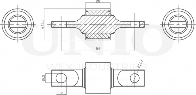 Сайлентблок реактивной тяги (Unio). Артикул RMP-20135