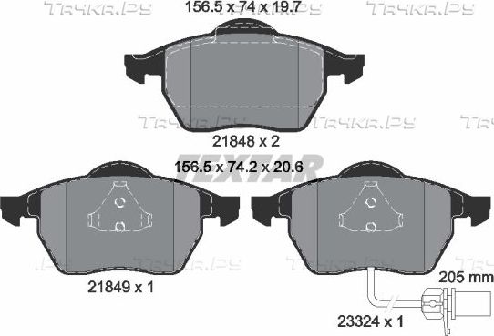 Тормозные колодки Textar Q+ передние для Volkswagen Sharan I 2000-2010. Артикул 2184903