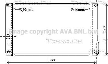 Радиатор охлаждения двигателя AVA для Toyota Auris I 2010-2012. Артикул TO2608