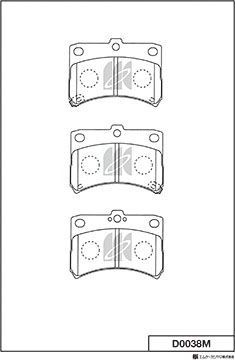 Тормозные колодки MK Kashiyama передние для Daihatsu Cuore VI (L251) 2003-2007. Артикул D0038M