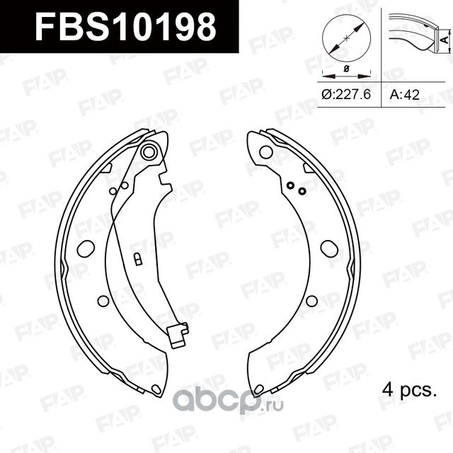 Тормозные колодки барабанные (FAP). Артикул FBS10198