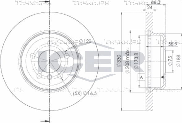 Тормозной диск Icer. Артикул 78BD3555-2