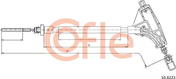 Трос ручника (тросик ручного тормоза) Cofle. Артикул 92.10.6223