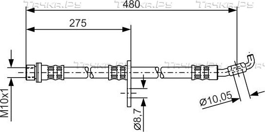 Тормозной шланг Bosch передний правый для Toyota RAV4 I (XA10) 1994-2000. Артикул 1 987 476 757