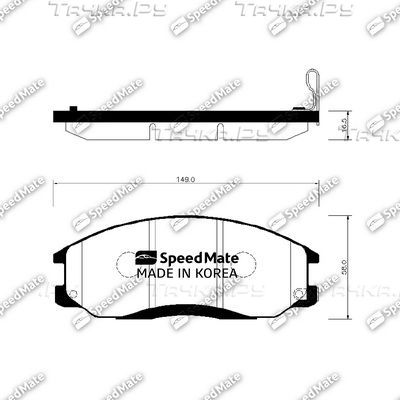 Тормозные колодки SpeedMate. Артикул SM-BPH021
