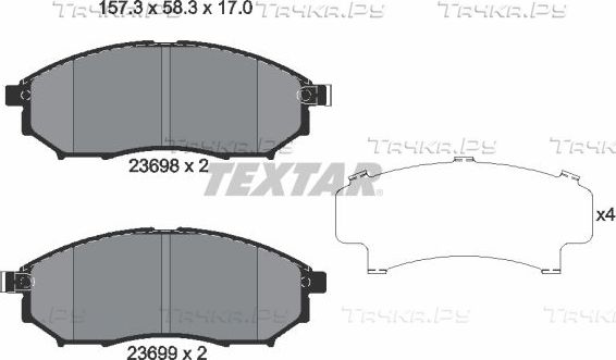 Тормозные колодки Textar. Артикул 2369803