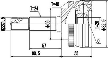 Шрус наружный (граната) Dynamatrix. Артикул DCV899282