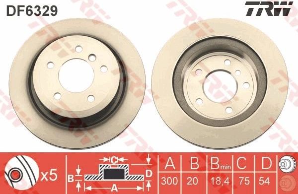 Тормозной диск TRW. Артикул DF6329