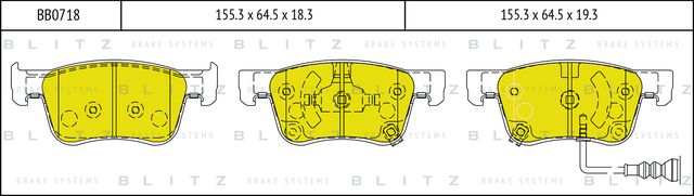 Колодки тормозные дисковые (Blitz). Артикул BB0718