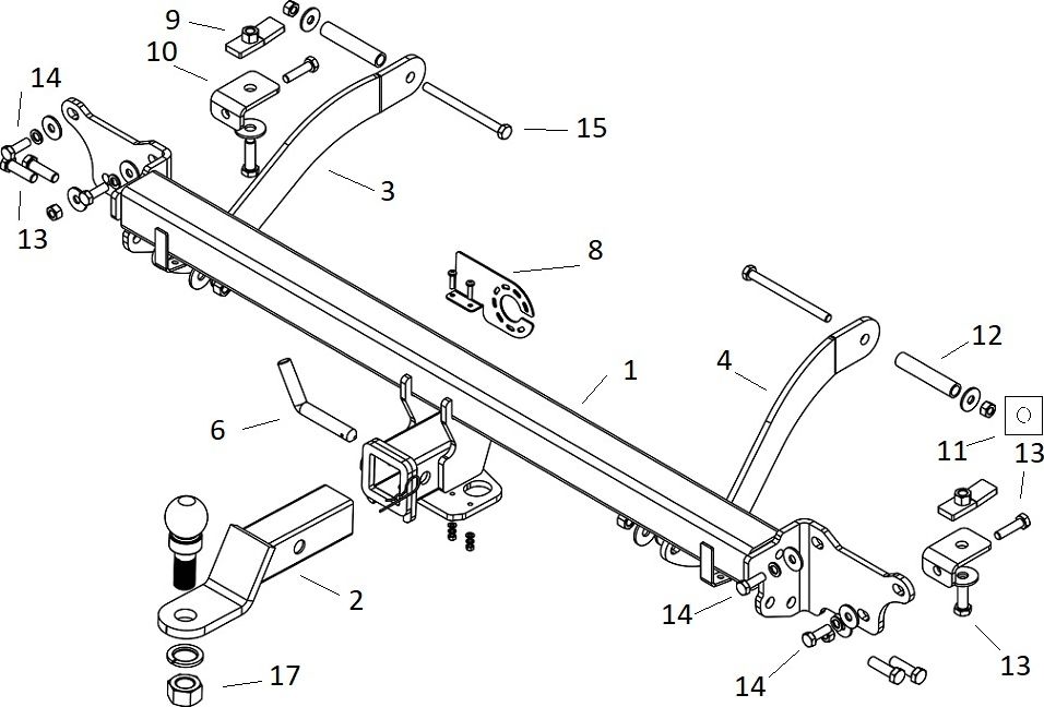 Фаркоп Bizon для Citroen Jumper VAN III L1, L2, L3 2006-2026. Легкосъемный шар под квадрат 30x30 мм. Артикул FA 0340-E