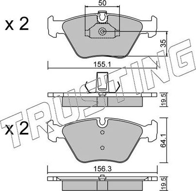 Тормозные колодки Trusting. Артикул 216.0