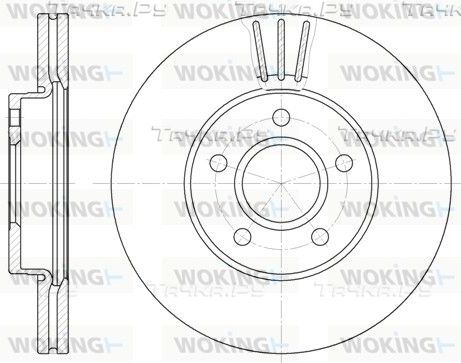 Тормозной диск Woking передний для Volvo V50 I 2004-2012. Артикул D6710.10