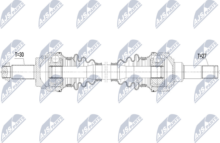Полуось (привод в сборе, приводной вал) NTY. Артикул NPW-BM-075