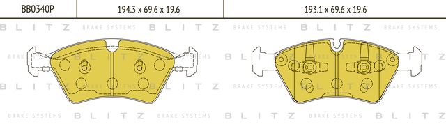 Колодки тормозные дисковые передние (Blitz). Артикул BB0340P