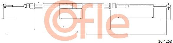 Трос ручника (тросик ручного тормоза) Cofle. Артикул 92.10.4268