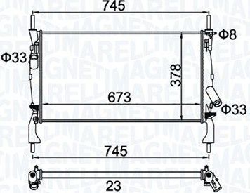 Радиатор охлаждения двигателя Magneti Marelli для Ford Transit Torneo VII 2006-2014. Артикул 350213173900