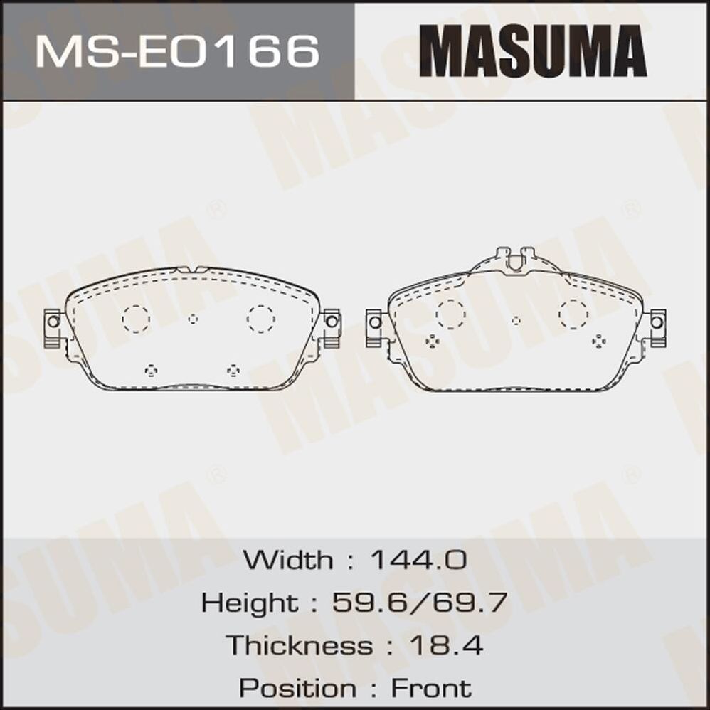 Тормозные колодки Masuma. Артикул MS-E0166