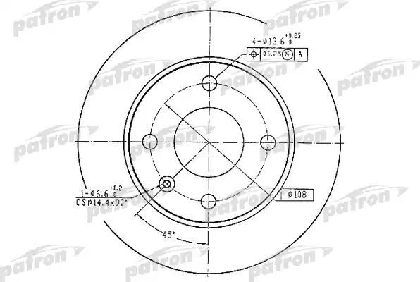 Тормозной диск Patron. Артикул PBD1652