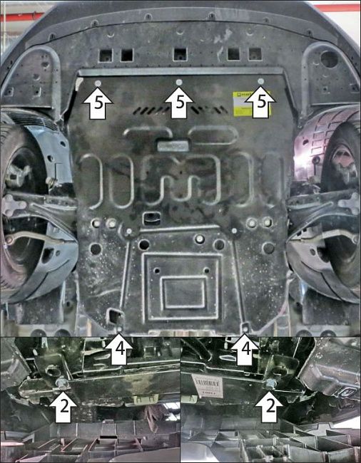 Защита Мотодор усиленная для картера и КПП Citroen C5 X 2021-2026. Артикул 71601