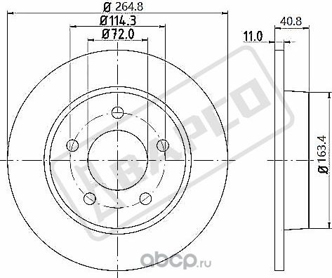 Тормозные диски задн.невентил.BD0113 (Bapco). Артикул BD0113