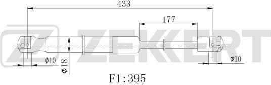 Амортизатор (упор) багажника Zekkert. Артикул GF-2520