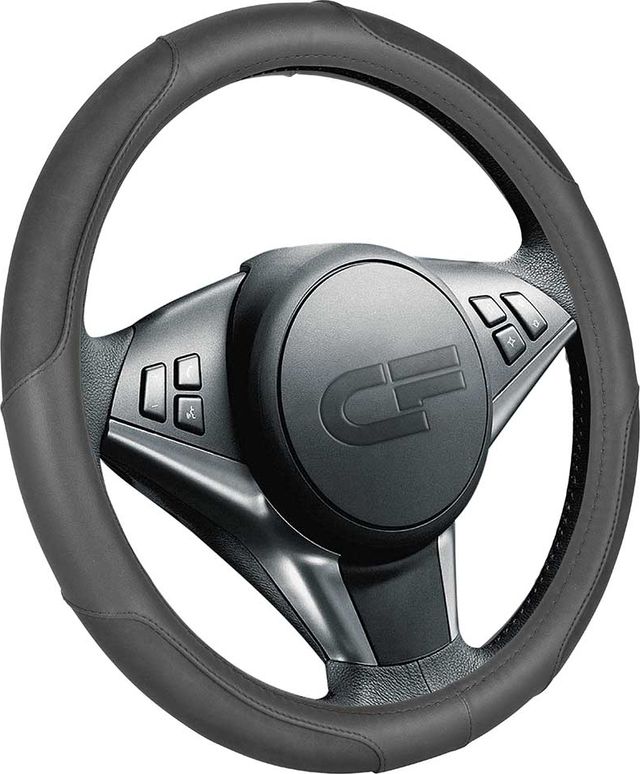 Оплётка на руль CarFashion Tornado (размер M, экокожа, цвет ЧЕРНЫЙ/ЧЕРНЫЙ/ЧЕРНЫЙ). Артикул 31333