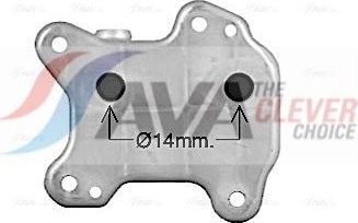 Радиатор масляный (маслоохладитель) для двигателя AVA (алюминий). Артикул OL3716