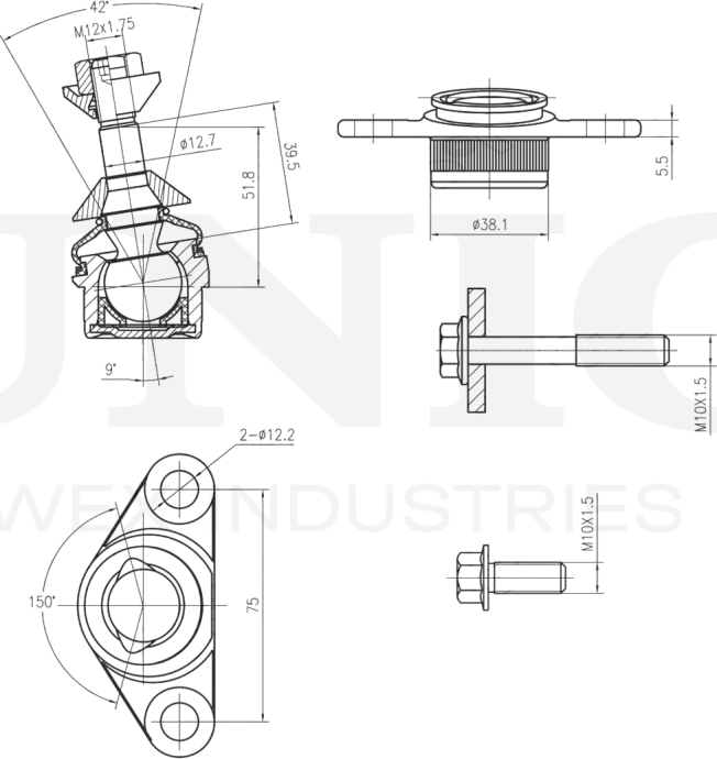 Опора шаровая (Unio). Артикул SSP-20099