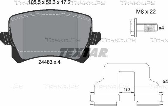 Тормозные колодки Textar Q+ задние для Volkswagen Passat B6 2005-2011. Артикул 2448301