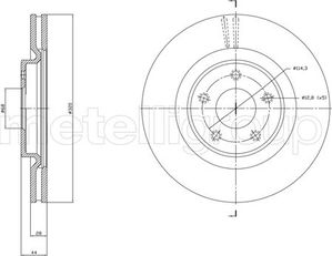 Тормозной диск Metelli передний для Nissan X-Trail T32 2014-2025. Артикул 23-1783C