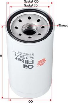 Масляный фильтр Sakura. Артикул C-15271