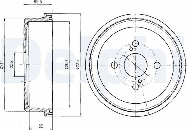Тормозной барабан Delphi для Toyota Sprinter Carib III 1995-2001. Артикул BF278