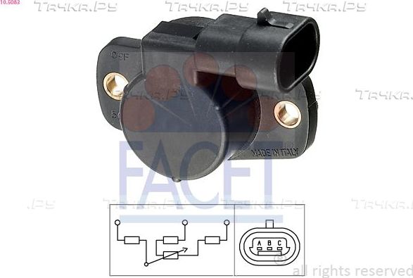 Датчик положения дроссельной заслонки Facet Made in Italy - OE Equivalent для Renault Megane I 1998-2003. Артикул 10.5083