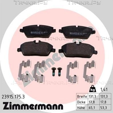 Тормозные колодки Zimmermann передние для MINI Coupe R58 2010-2015. Артикул 23915.175.3