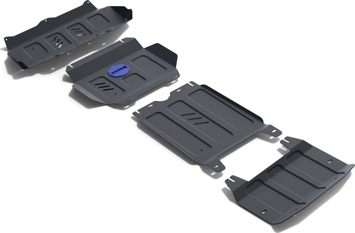 Защита Rival для радиатора, картера, КПП и РК Toyota Fortuner II 4WD 2017-2020 2020-2026. Артикул K111.5770.1