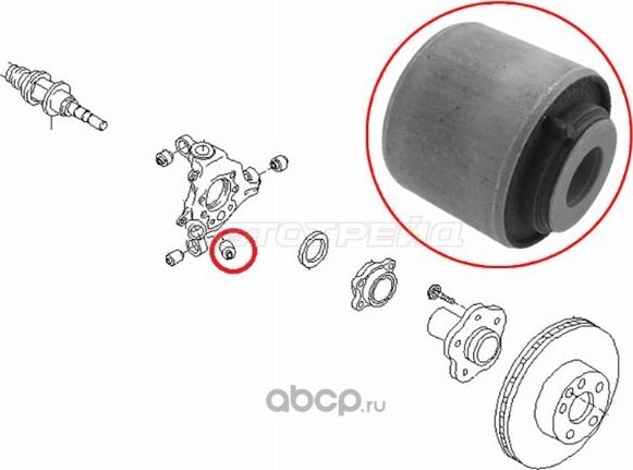 Сайлентблок задней цапфы 2 NISSAN MURANO Z50 2002 (SAT). Артикул STGS1D28700FU