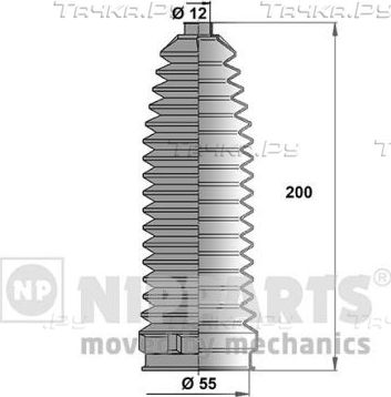 Пыльник рулевой рейки (комплект) Nipparts передний правый/левый для Mazda 2 I (DY) 2003-2007. Артикул N2843019