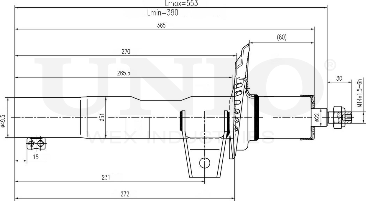 Амортизатор подвески (Unio). Артикул SAB-10603