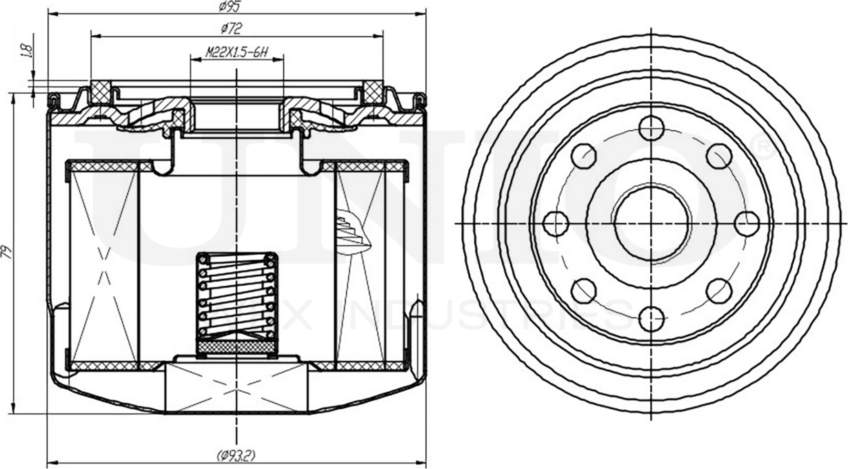 Фильтр масляный (Unio). Артикул FLT-20041