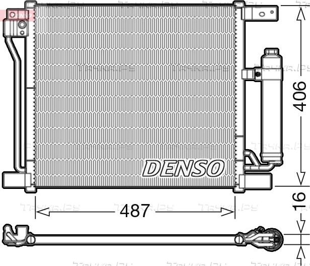 Радиатор кондиционера (конденсатор) Denso для Nissan Juke I 2010-2019. Артикул DCN46021