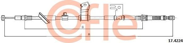 Трос ручника (тросик ручного тормоза) Cofle. Артикул 92.17.4224